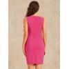imageAllegra K Business Casual Dress for Womens Boat Neck Sleeveless Ruched Office Summer Pencil DressesHot Pink