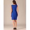 imageAllegra K Business Casual Dress for Womens Boat Neck Sleeveless Ruched Office Summer Pencil DressesRoyal Blue