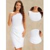 imageAllegra K Business Casual Dress for Womens Boat Neck Sleeveless Ruched Office Summer Pencil DressesWhite