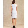 imageAllegra K Business Casual Dress for Womens Boat Neck Sleeveless Ruched Office Summer Pencil DressesWhite