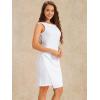 imageAllegra K Business Casual Dress for Womens Boat Neck Sleeveless Ruched Office Summer Pencil DressesWhite