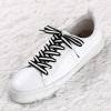 imageAllegra K Colorful Color Block Stripe Wide Shoe Strings Flat Shoelaces for Sneakers 2 PairsBlackwhiteblack