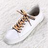 imageAllegra K Colorful Color Block Stripe Wide Shoe Strings Flat Shoelaces for Sneakers 2 PairsBlackwhiteorange
