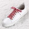 imageAllegra K Colorful Color Block Stripe Wide Shoe Strings Flat Shoelaces for Sneakers 2 PairsRedwhitered