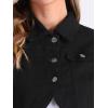 imageAllegra K Denim Jacket for Womens 2025 Casual Collared Long Sleeve Crop Jean JacketsBlack