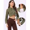 imageAllegra K Denim Jacket for Womens 2025 Casual Collared Long Sleeve Crop Jean JacketsDark Green