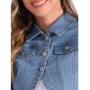 imageAllegra K Denim Jacket for Womens 2025 Casual Collared Long Sleeve Crop Jean JacketsLight Blue