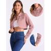 imageAllegra K Denim Jacket for Womens 2025 Casual Collared Long Sleeve Crop Jean JacketsPink