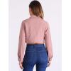 imageAllegra K Denim Jacket for Womens 2025 Casual Collared Long Sleeve Crop Jean JacketsPink
