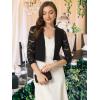 imageAllegra K Lace Shrug for Women 34 Sleeve Open Front Work Office Cropped Sheer Cardigan Formal Bolero JacketsBlack