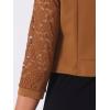 imageAllegra K Lace Shrug for Women 34 Sleeve Open Front Work Office Cropped Sheer Cardigan Formal Bolero JacketsBrown