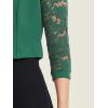 imageAllegra K Lace Shrug for Women 34 Sleeve Open Front Work Office Cropped Sheer Cardigan Formal Bolero JacketsDark Green