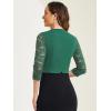 imageAllegra K Lace Shrug for Women 34 Sleeve Open Front Work Office Cropped Sheer Cardigan Formal Bolero JacketsDark Green