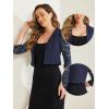 imageAllegra K Lace Shrug for Women 34 Sleeve Open Front Work Office Cropped Sheer Cardigan Formal Bolero JacketsNavy Blue