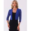 imageAllegra K Lace Shrug for Women 34 Sleeve Open Front Work Office Cropped Sheer Cardigan Formal Bolero JacketsRoyal Blue