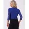 imageAllegra K Lace Shrug for Women 34 Sleeve Open Front Work Office Cropped Sheer Cardigan Formal Bolero JacketsRoyal Blue