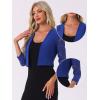 imageAllegra K Lace Shrug for Women 34 Sleeve Open Front Work Office Cropped Sheer Cardigan Formal Bolero JacketsRoyal Blue