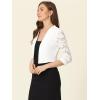 imageAllegra K Lace Shrug for Women 34 Sleeve Open Front Work Office Cropped Sheer Cardigan Formal Bolero JacketsWhite