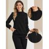 imageAllegra K Long Sleeve Work Tops for Womens Mock Neck Business Casual Blouses ShirtsBlack