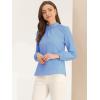 imageAllegra K Long Sleeve Work Tops for Womens Mock Neck Business Casual Blouses ShirtsBlue