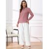 imageAllegra K Long Sleeve Work Tops for Womens Mock Neck Business Casual Blouses ShirtsGray Pink