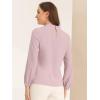 imageAllegra K Long Sleeve Work Tops for Womens Mock Neck Business Casual Blouses ShirtsPink