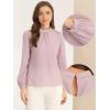 imageAllegra K Long Sleeve Work Tops for Womens Mock Neck Business Casual Blouses ShirtsPink
