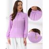 imageAllegra K Long Sleeve Work Tops for Womens Mock Neck Business Casual Blouses ShirtsPurple