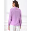 imageAllegra K Long Sleeve Work Tops for Womens Mock Neck Business Casual Blouses ShirtsPurple