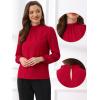 imageAllegra K Long Sleeve Work Tops for Womens Mock Neck Business Casual Blouses ShirtsRed