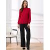 imageAllegra K Long Sleeve Work Tops for Womens Mock Neck Business Casual Blouses ShirtsRed