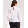 imageAllegra K Long Sleeve Work Tops for Womens Mock Neck Business Casual Blouses ShirtsWhite