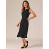 imageAllegra K Notch V Neck Dresses for Womens Elegant Work Office ALine Dress with PocketsBlack