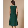 imageAllegra K Notch V Neck Dresses for Womens Elegant Work Office ALine Dress with PocketsDark Green