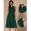 imageAllegra K Notch V Neck Dresses for Womens Elegant Work Office ALine Dress with PocketsDark Green