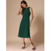 imageAllegra K Notch V Neck Dresses for Womens Elegant Work Office ALine Dress with PocketsDark Green
