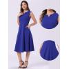 imageAllegra K Notch V Neck Dresses for Womens Elegant Work Office ALine Dress with PocketsRoyal Blue
