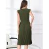 imageAllegra K Summer Dress for Womens 2024 Elegant Sleeveless V Neck ALine Pleated Flowy Midi DressArmy Green
