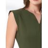imageAllegra K Summer Dress for Womens 2024 Elegant Sleeveless V Neck ALine Pleated Flowy Midi DressArmy Green