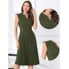 imageAllegra K Summer Dress for Womens 2024 Elegant Sleeveless V Neck ALine Pleated Flowy Midi DressArmy Green