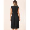 imageAllegra K Summer Dress for Womens 2024 Elegant Sleeveless V Neck ALine Pleated Flowy Midi DressBlack
