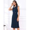 imageAllegra K Summer Dress for Womens 2024 Elegant Sleeveless V Neck ALine Pleated Flowy Midi DressDeep Blue