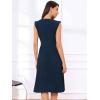 imageAllegra K Summer Dress for Womens 2024 Elegant Sleeveless V Neck ALine Pleated Flowy Midi DressDeep Blue