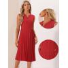 imageAllegra K Summer Dress for Womens 2024 Elegant Sleeveless V Neck ALine Pleated Flowy Midi DressRed