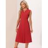 imageAllegra K Summer Dress for Womens 2024 Elegant Sleeveless V Neck ALine Pleated Flowy Midi DressRed
