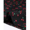 imageAllegra K V Neck Tops for Womens Elegant Casual Cherry Print Notch Lapel Summer Short Sleeve BlouseBlack