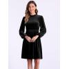 imageAllegra K Velvet Dresses for Womens Smocked Waistline Long Sleeve Wedding Guest DressBlack