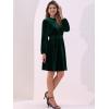 imageAllegra K Velvet Dresses for Womens Smocked Waistline Long Sleeve Wedding Guest DressGreen
