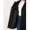 imageAllegra K Winter Trench Coat for Women Overcoat Belted Outwear Double Breasted Mid Long Pea CoatBlack