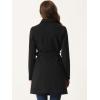 imageAllegra K Winter Trench Coat for Women Overcoat Belted Outwear Double Breasted Mid Long Pea CoatBlack